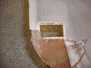94 T-Top Camaro seat belt cut in headliner board 94 T-Top Camaro seat belt cut in headliner board