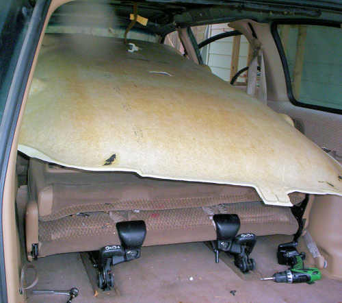 replacing grand voyager headliner board